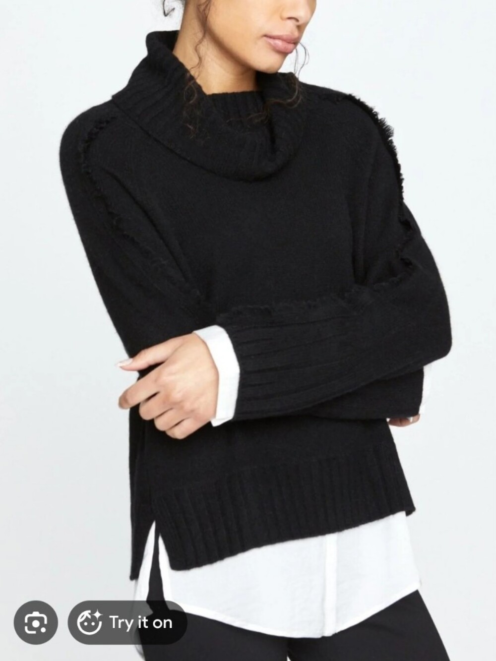 Brochu Walker The Jolie Fringe Layered Looker Black White Medium